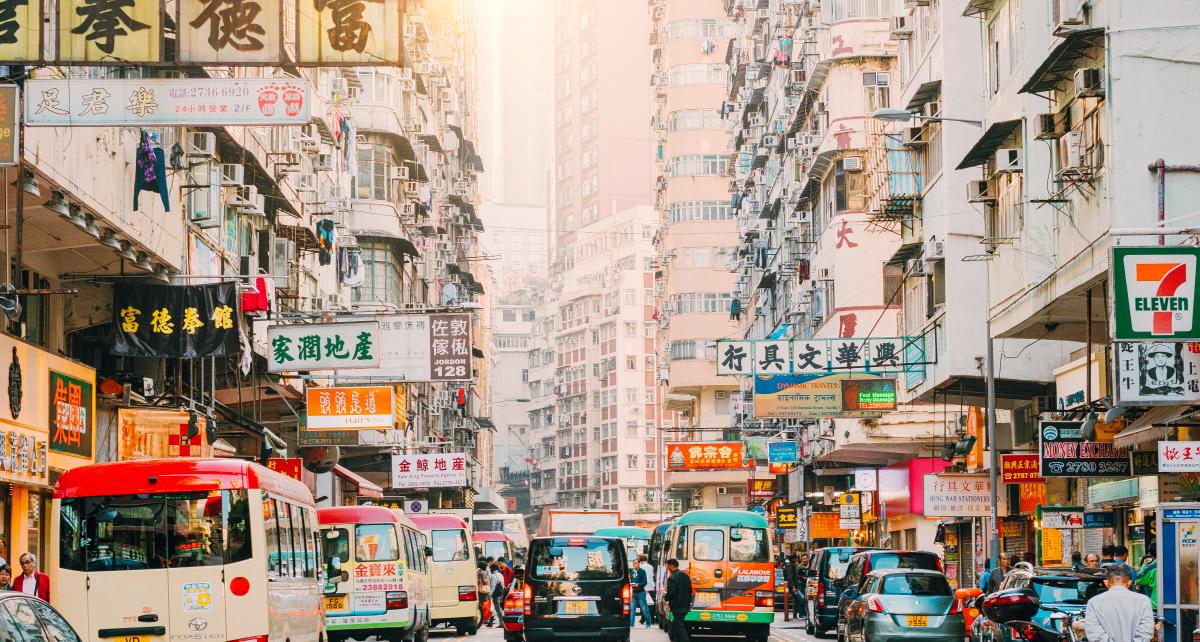 Image of Hong Kong busy street