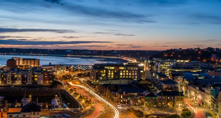 Jersey skyline at night