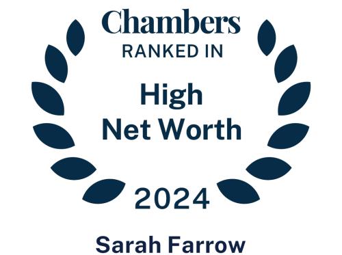 Chambers High Net Worth 2024 - Sarah Farrow